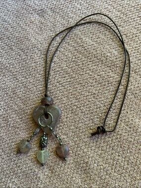 Handcrafted Rose Glass Heart Pendant Necklace